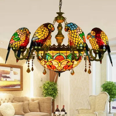applique murale design en verre coloré motif perroquet - vue 8 sur 20