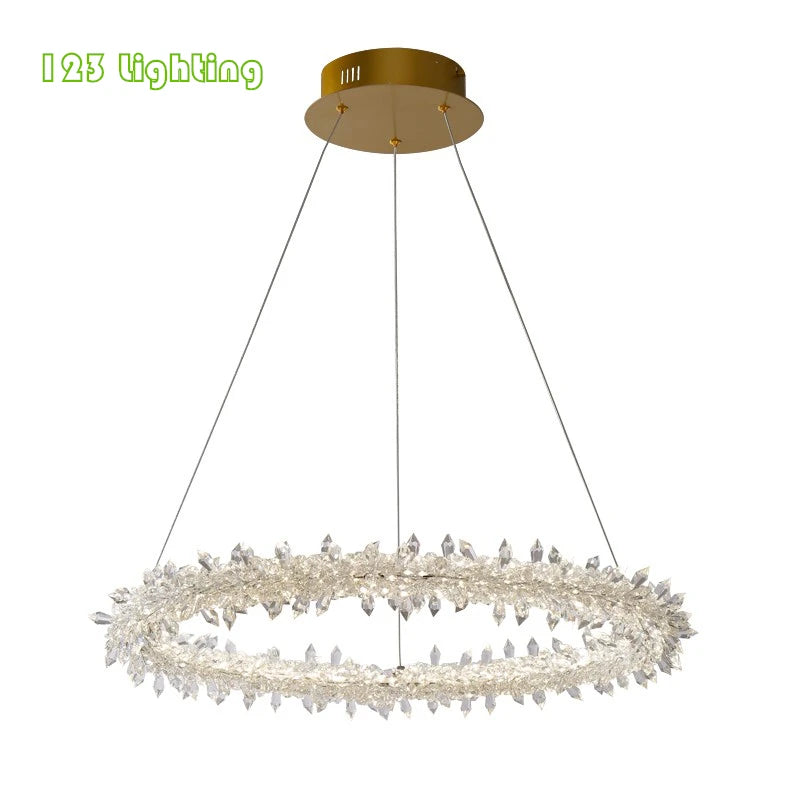 suspension à led en cristal pour décoration intérieure romantique - vue 3 sur 17