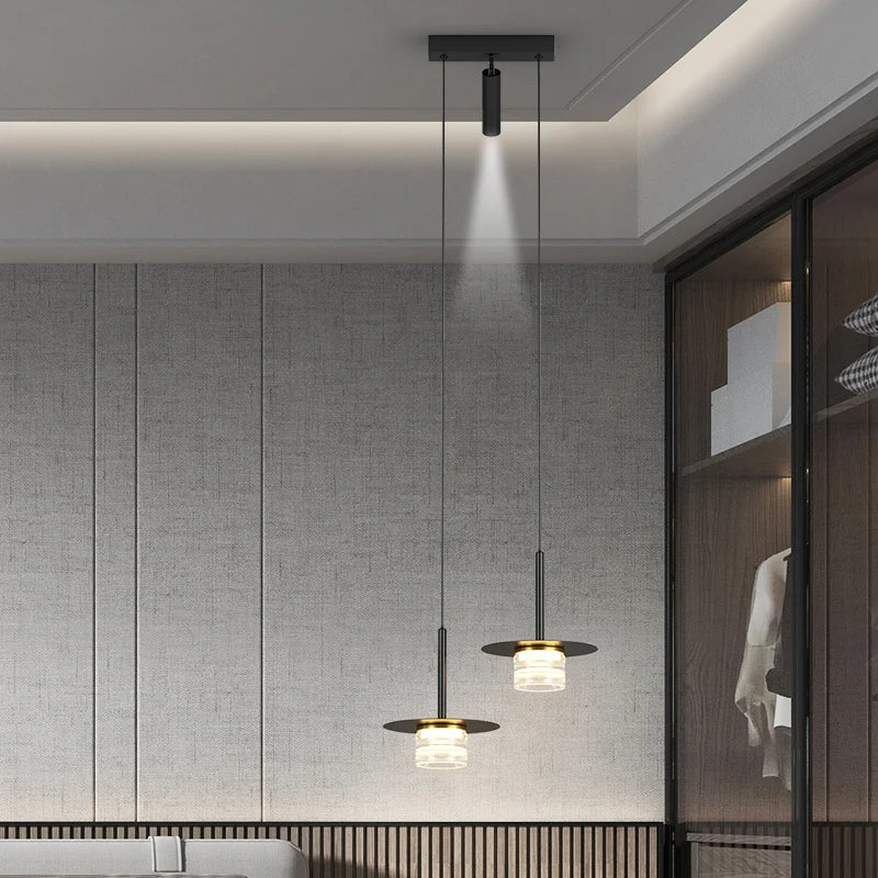 suspension de chevet luxe minimaliste petit lustre moderne - vue 5 sur 22