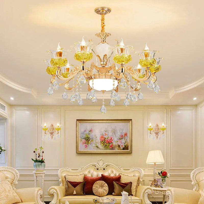 lustre en cristal européen éclairage de luxe pour décoration intérieur - vue 2 sur 13