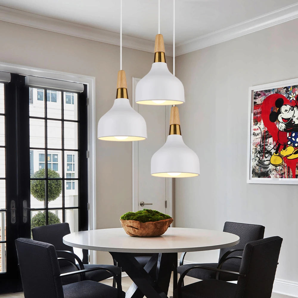 luminaire suspendu led moderne nordique en aluminium rétro - vue 4 sur 16