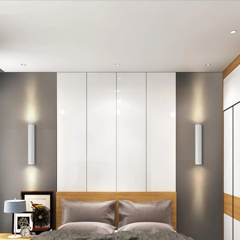 Applique murale LED lampes intérieur hôtel chevet applique murale 20/30/40 cm doré noir blanc pour chevet/salon/allée appliques pour la maison - vue 4 sur 6