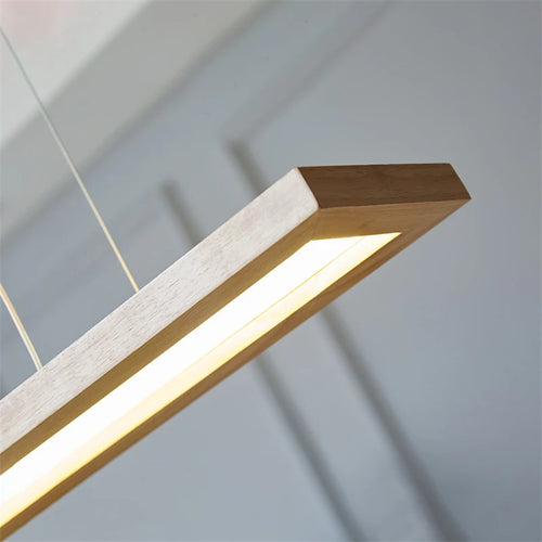 suspension led modernes créatives minimaliste en bois - vue 5 sur 10