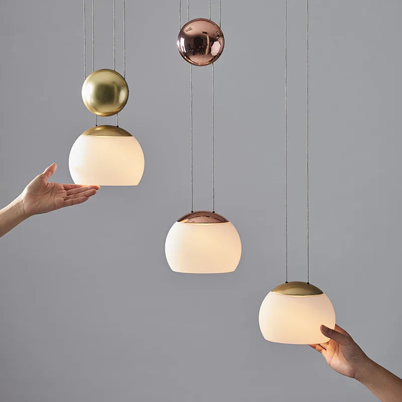 suspension nordique en verre design ajustable style loft - vue 2 sur 8