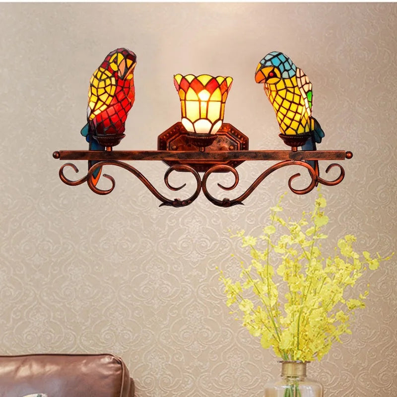 applique murale design en verre coloré motif perroquet - vue 17 sur 20
