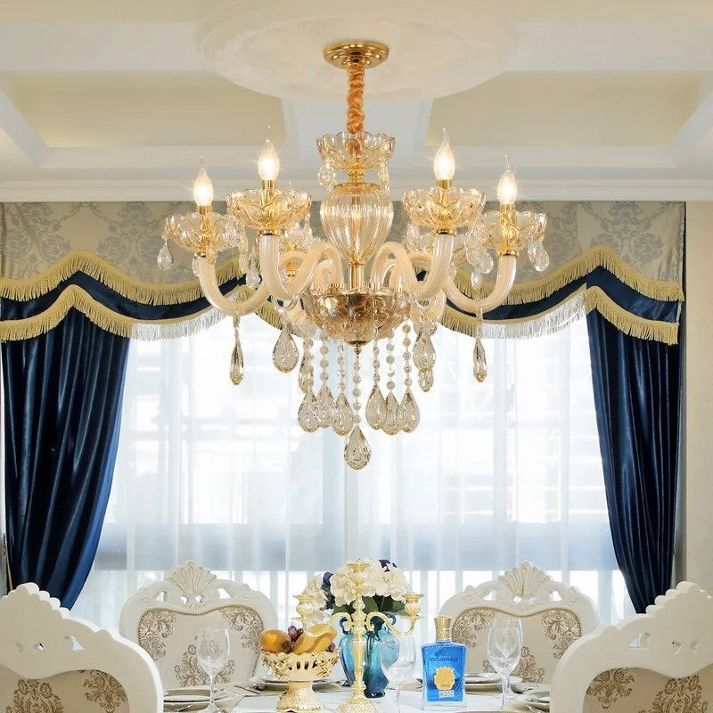 lustre en cristal européen créatif pour ambiance luxueuse - vue 4 sur 5