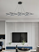 lustre led minimaliste moderne avec bandes lumineuses créatives