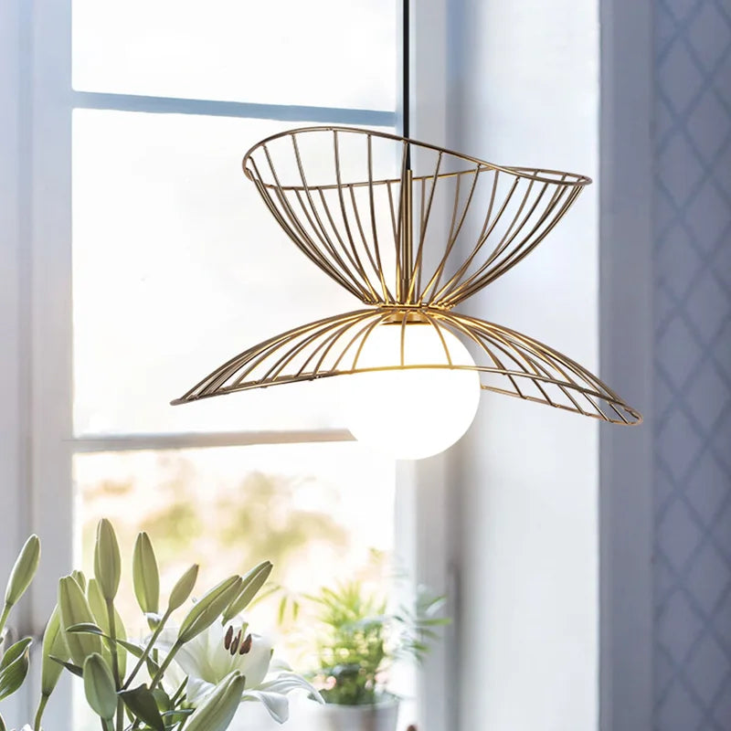 suspension plafonnier design en métal avec fil réglable led - vue 3 sur 8
