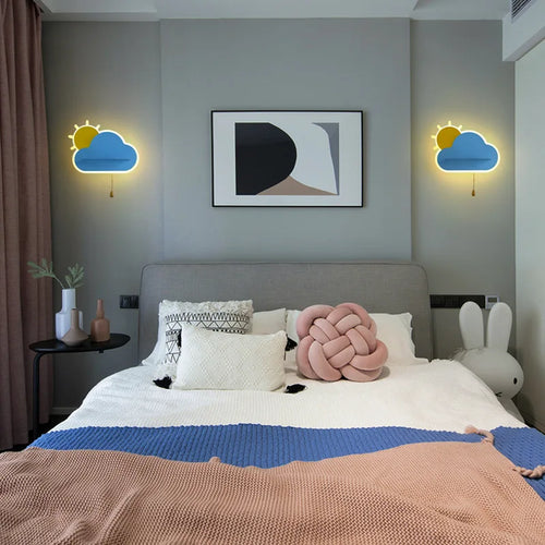 applique murale led créative en forme de nuage pour enfants - vue 6 sur 12