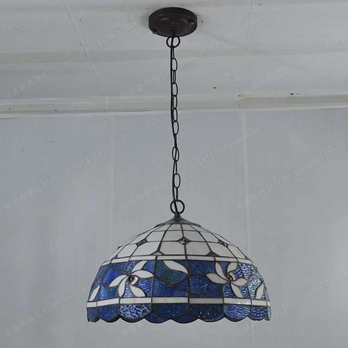 lustre antique en vitrail pour ambiance nostalgique et restaurant - vue 7 sur 6