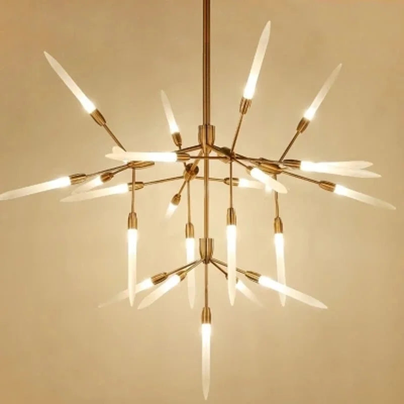 lustre à led minimaliste design floral suspendu élégant