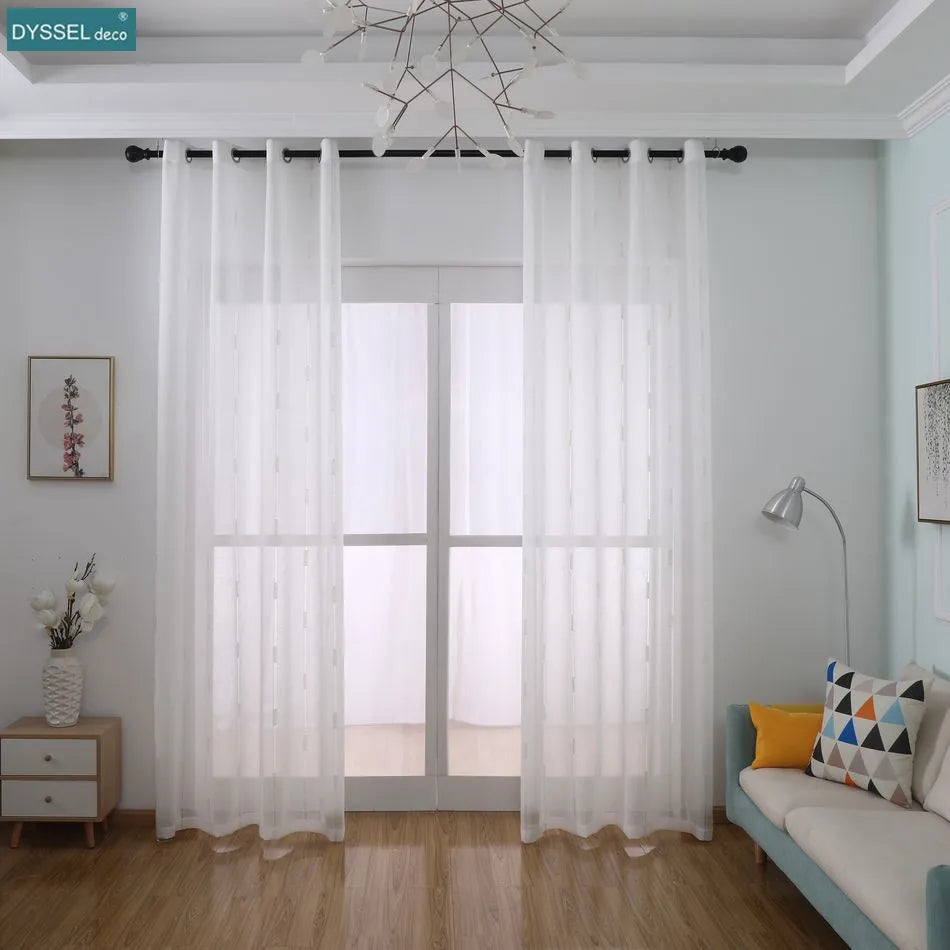 Voilage rayures style europeen moderne pour salon chambre