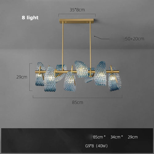 lustre art déco en cuivre et bleu pour intérieur élégant - vue 13 sur 21