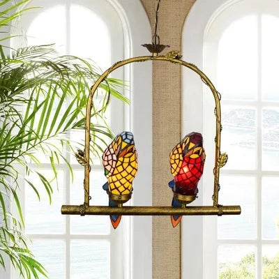 applique murale design en verre coloré motif perroquet - vue 14 sur 20