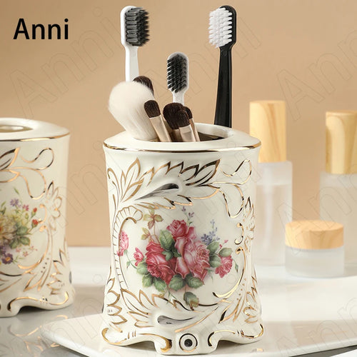 porte-brosse à dents en céramique design moderne pour salle de bain - vue 5 sur 10