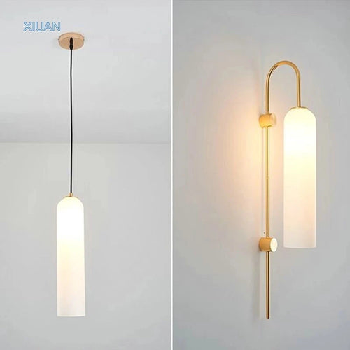 suspension moderne avec abat-jour en verre transparent led - vue 3 sur 25