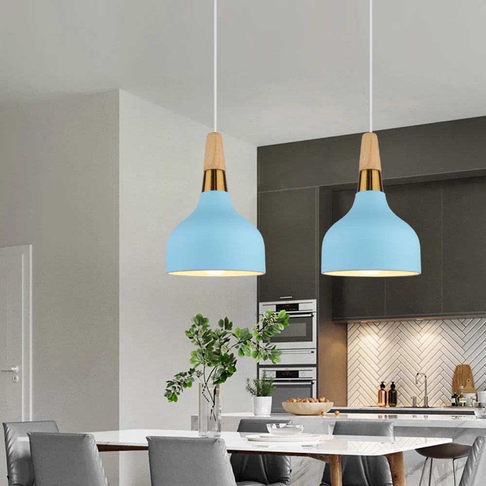 luminaire suspendu led moderne nordique en aluminium rétro - vue 6 sur 16