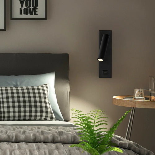spot led rotatif moderne avec interrupteur en métal pour lecture - vue 3 sur 8