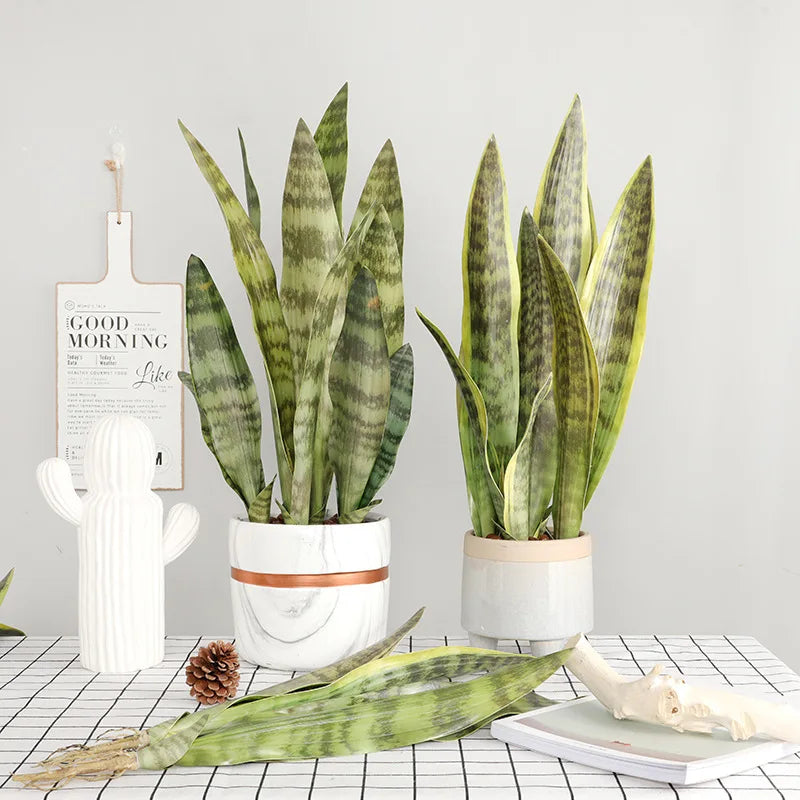 plantes artificielles feuilles de tigre pour décoration intérieure et jardin - vue 4 sur 12