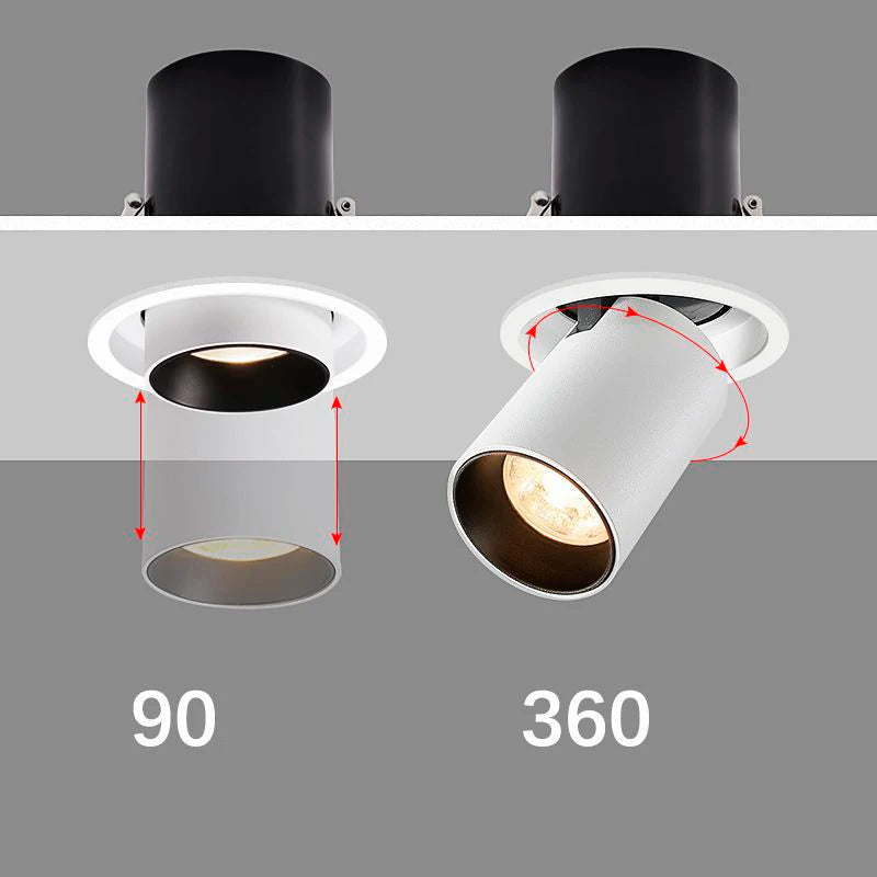 projecteurs led réglables cob spot downlight encastrée plafonnier - vue 9 sur 8