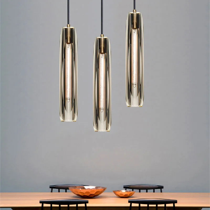 Suspension en cristal de luxe postmoderne entièrement en cuivre - vue 6 sur 6