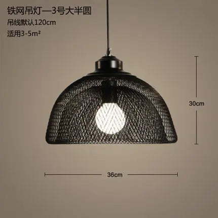 lustre cage à oiseaux style loft rétro en fer créatif minimaliste - vue 9 sur 18