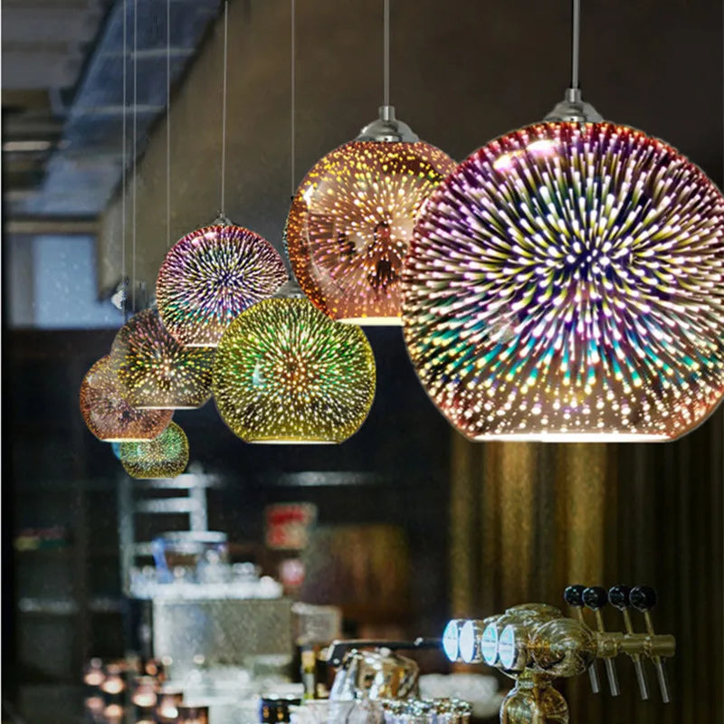 lampe led suspendue design nordique moderne décorative feu d'artifice - vue 5 sur 9