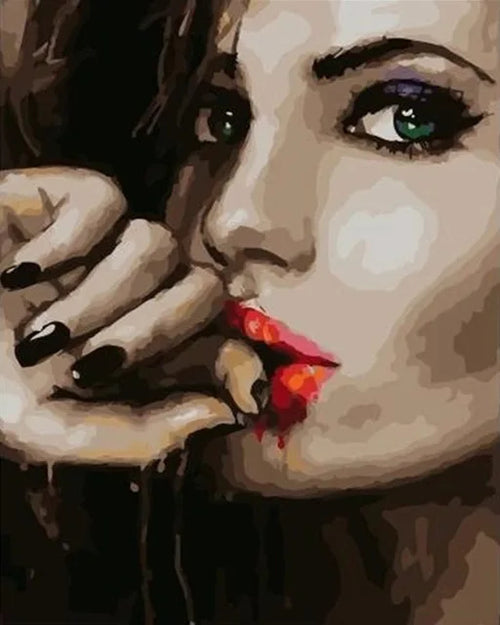 peinture par numéro portrait fille kit bricolage artistique décoratif