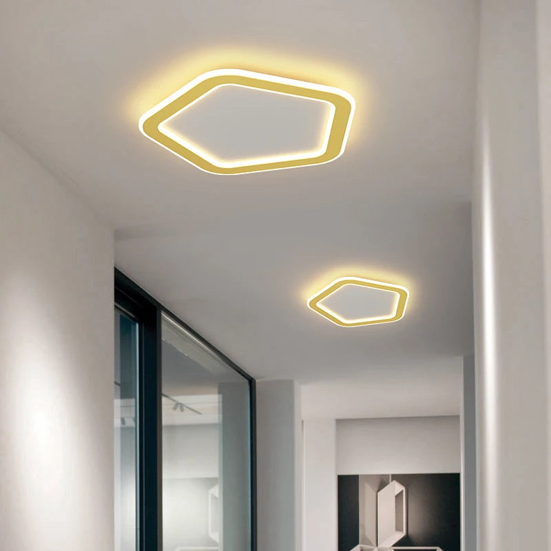 Lampe d'allée ronde nordique plafonnier à LED Dia 25cm monté plafonniers de cuisine créatifs plafonnier carré pour la maison intérieure - vue 5 sur 29