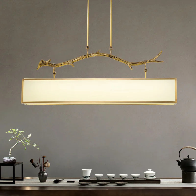 lustre moderne en cuivre design branche d'arbre décoratif intérieur - vue 5 sur 7