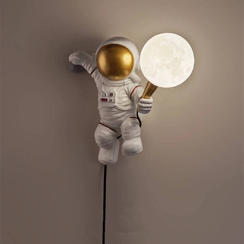 applique murale Nordique LED personnalité astronaute lune chambre d'enfant cuisine salle à manger chambre bureau balcon allée - vue 5 sur 9
