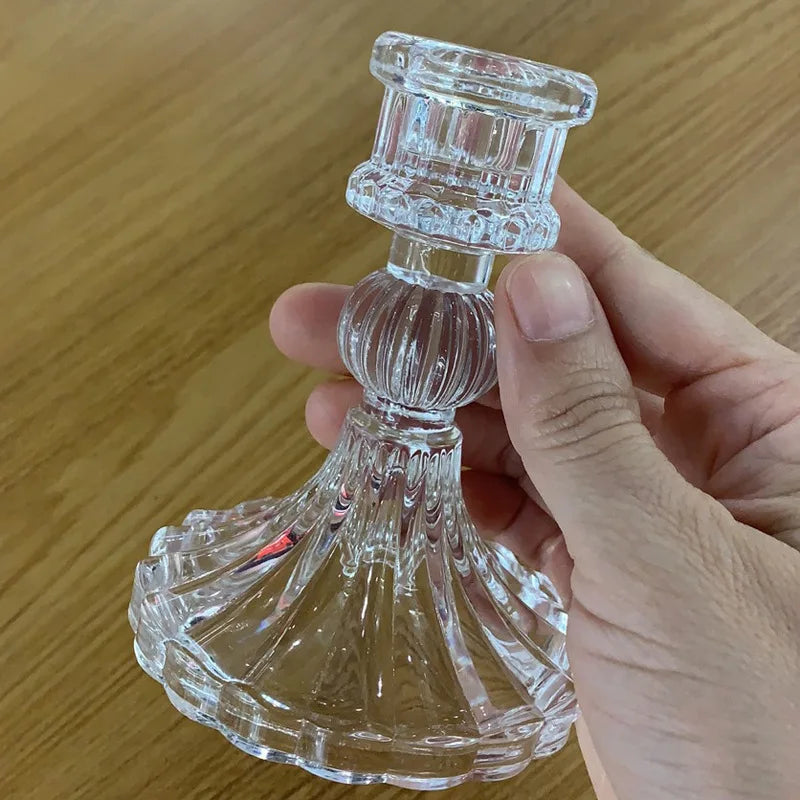 bougeoir en verre style européen pour décoration intérieure - vue 4 sur 8