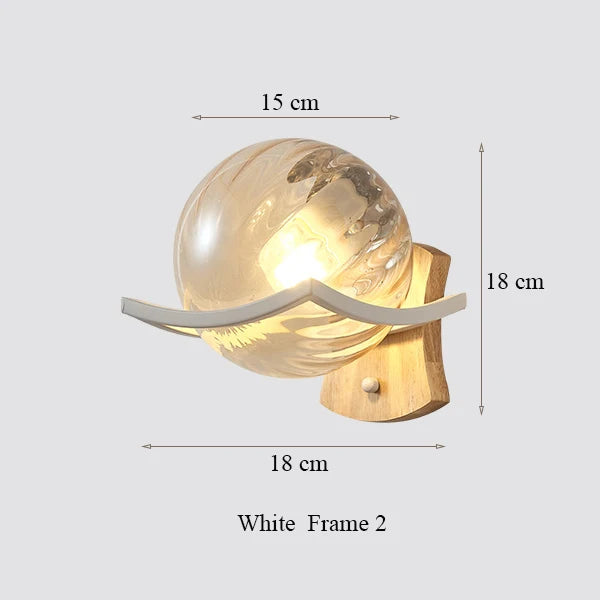 applique murale moderne en bois design lumineux décoratif en forme de lune - vue 9 sur 21