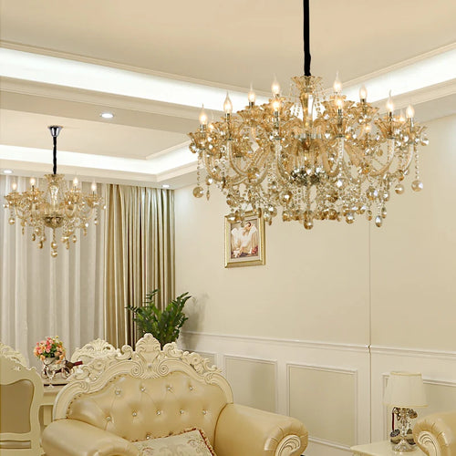 lustre en cristal moderne pour intérieur élégant et raffiné
