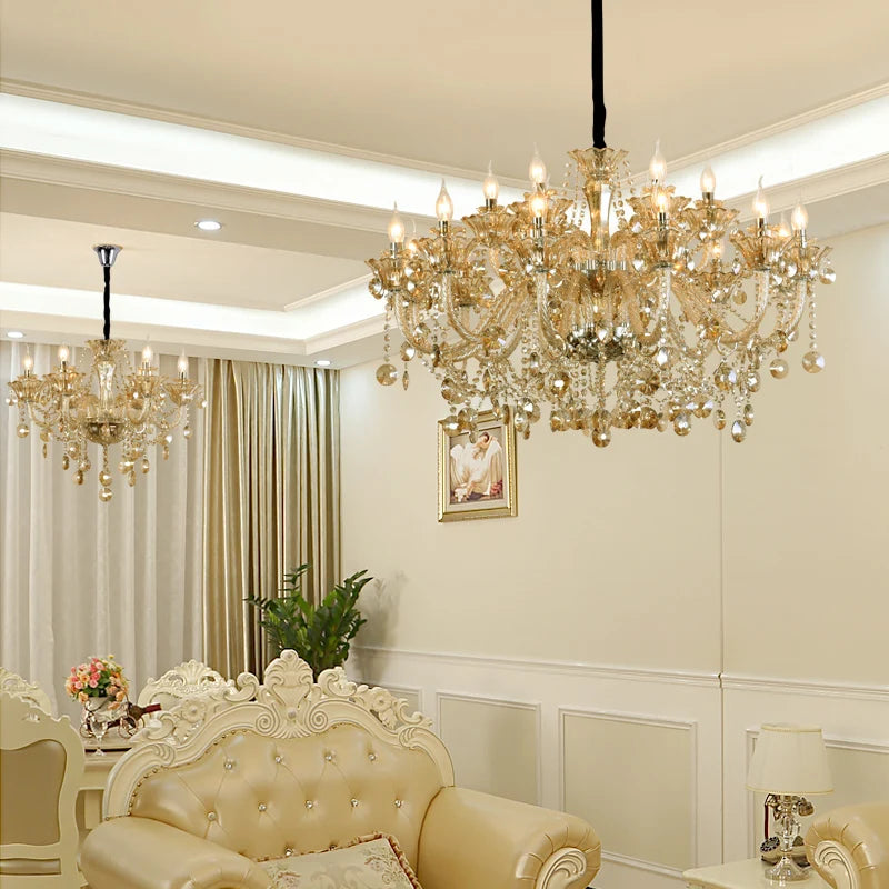 lustre en cristal moderne pour intérieur élégant et raffiné - vue 3 sur 15