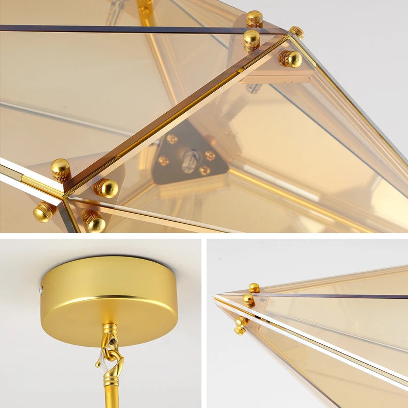 suspension en verre diamant design nordique luxe moderne pour intérieur - vue 9 sur 10