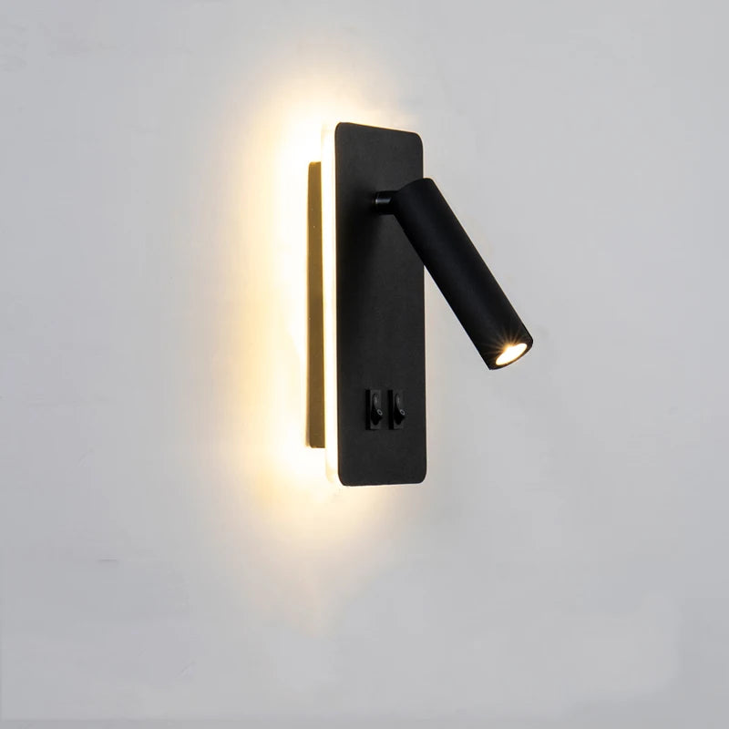 applique murale moderne rotative led avec interrupteur