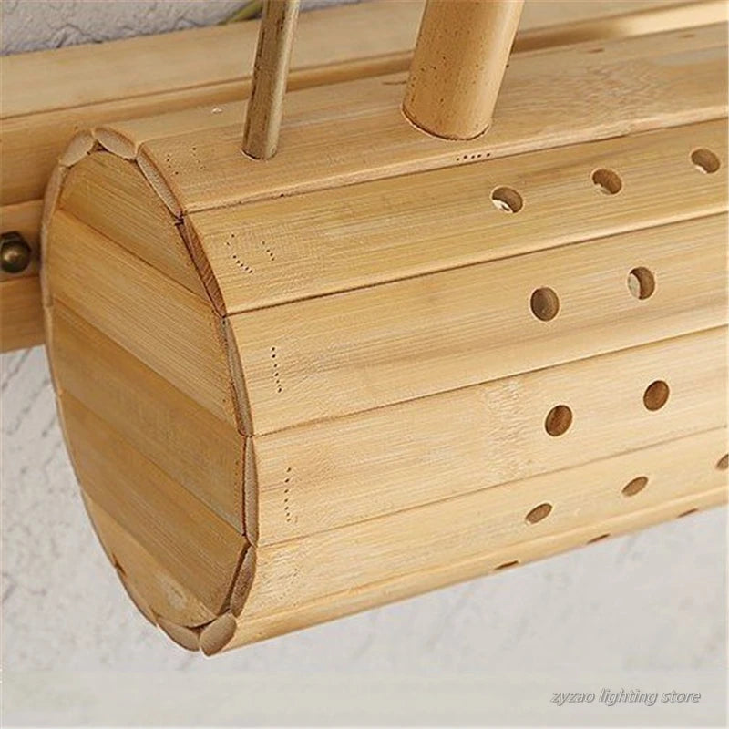 applique murale rétro en bambou tissé style japonais