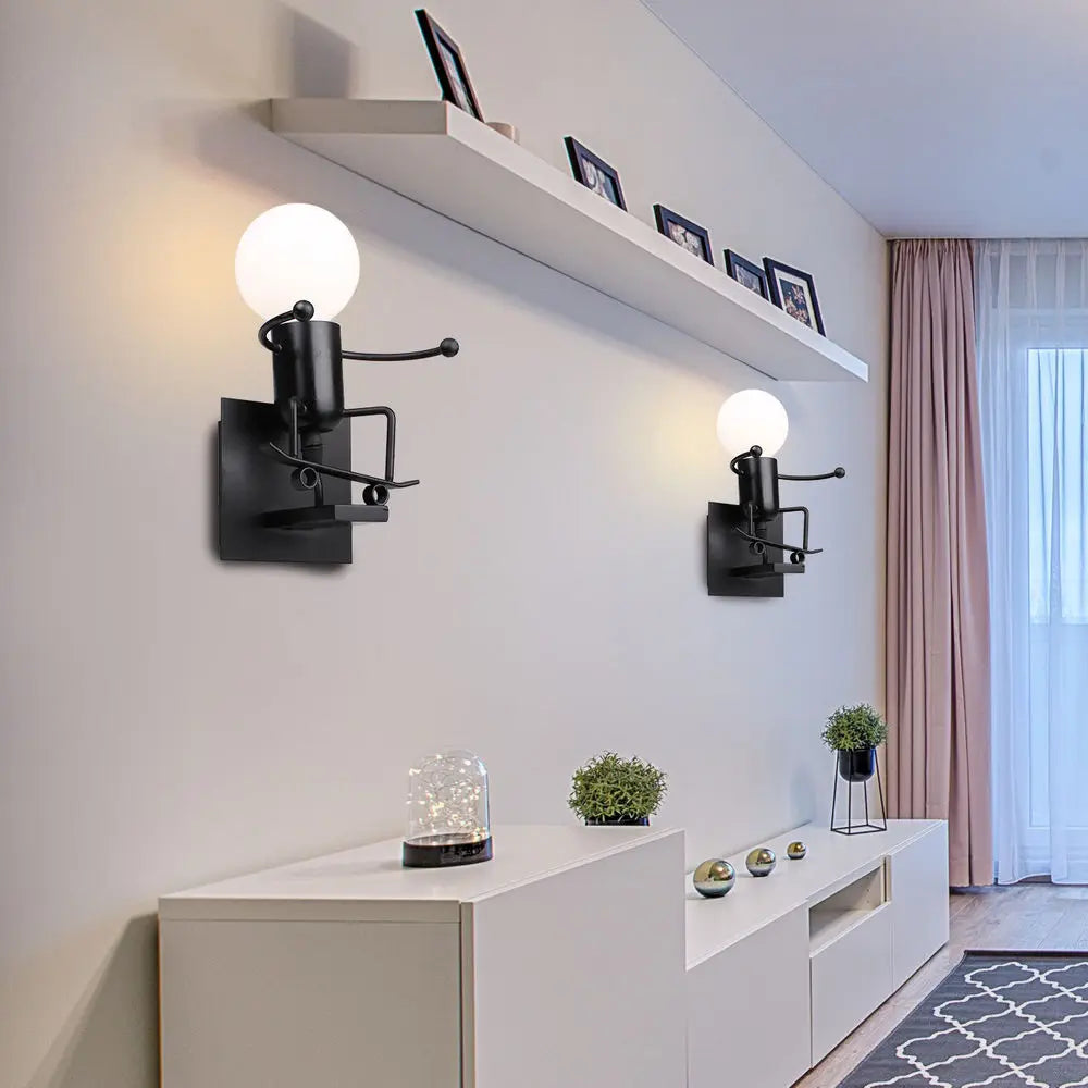 applique murale lumière art décor fer e27 - vue 4 sur 15