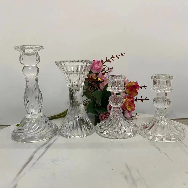 bougeoir en verre pour décoration romantique et centre de table - vue 6 sur 11