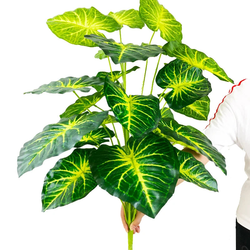 arbre tropical artificiel grandes feuilles de monstera en pot décoratif - vue 15 sur 23