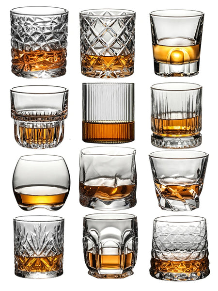 verre whisky old fashioned relief facettes élégant