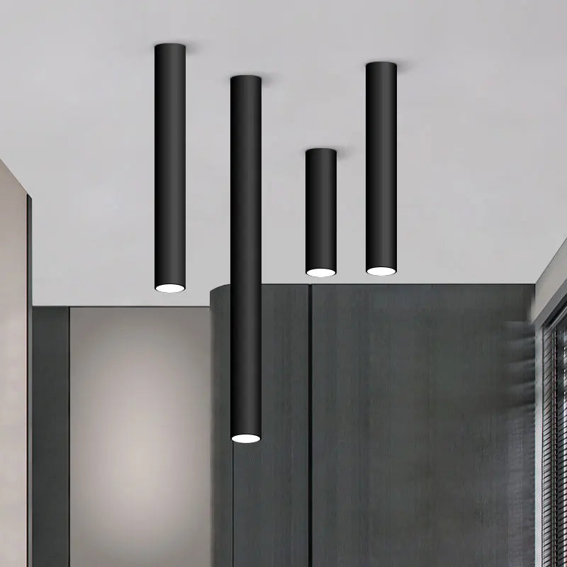 Spot LED cylindre Long moderne de Tube en aluminium monté en Surface pour le bureau de cuisine de salon d'intérieur - vue 2 sur 6