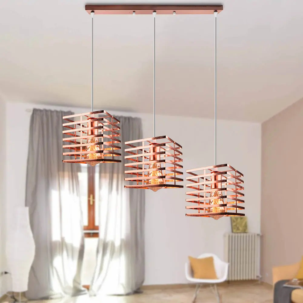 suspension led industrielle vintage moderne 1/3 têtes luminaire - vue 7 sur 14