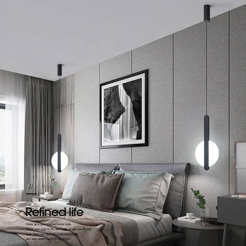 lampe suspension scandinave moderne led long câble