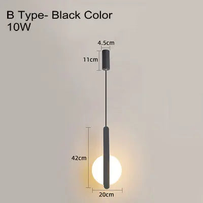 lampe suspension scandinave moderne led long câble - vue 9 sur 9