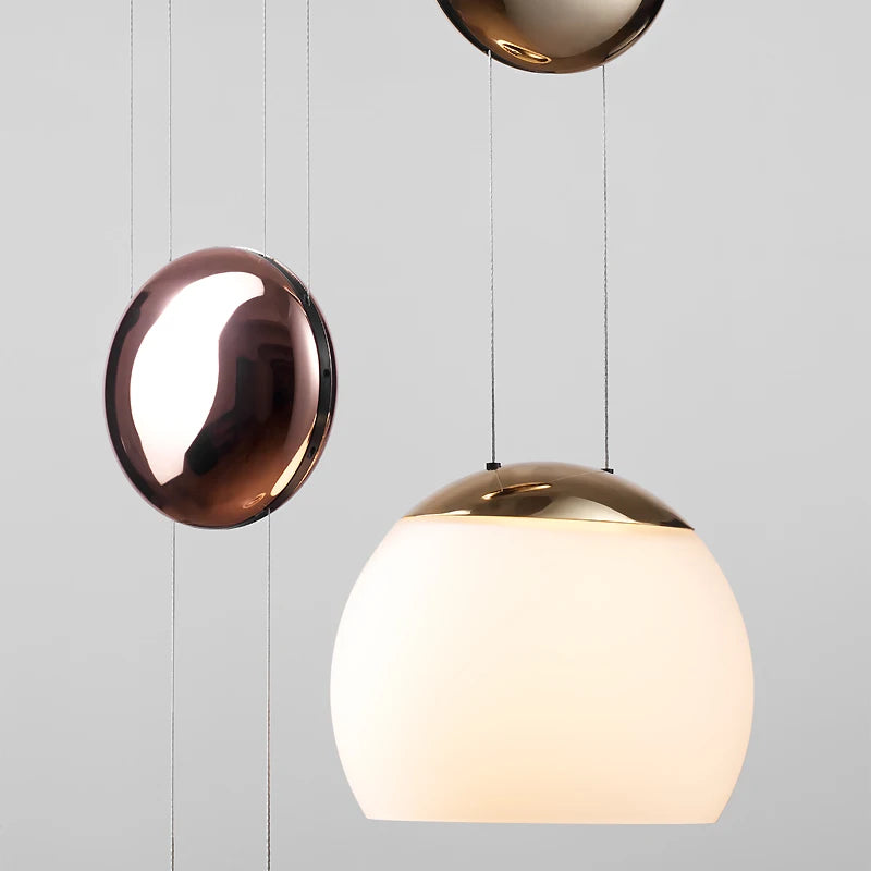 suspension nordique en verre design ajustable style loft - vue 7 sur 8