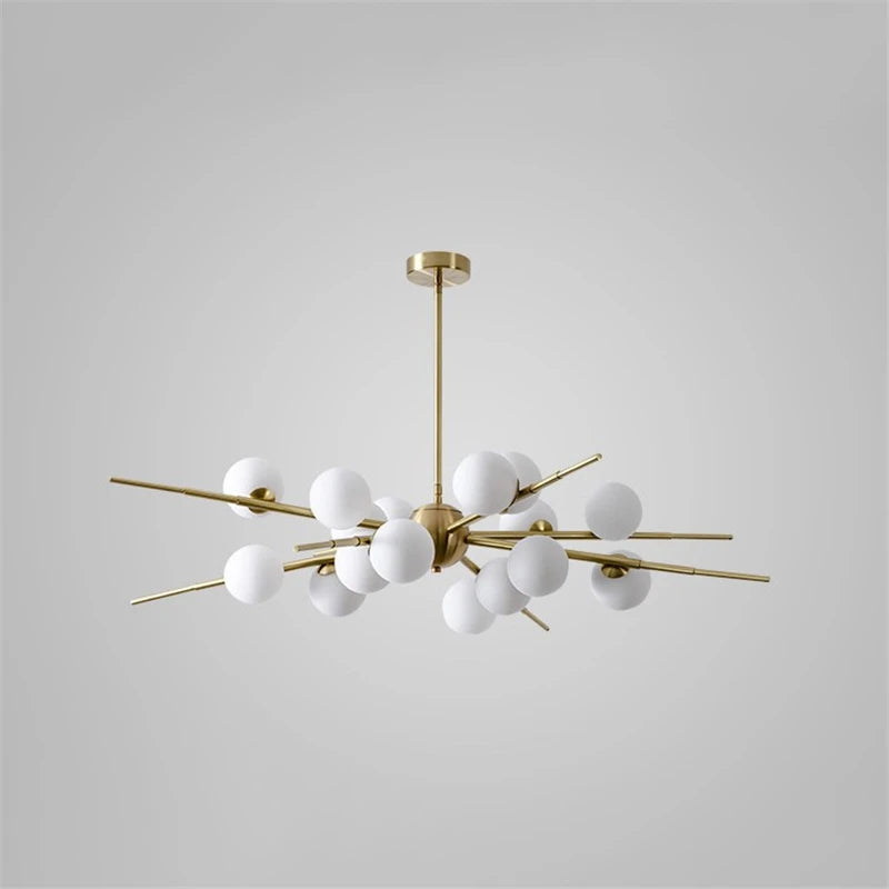 lustre led moderne en verre boule nordique pour bar café - vue 7 sur 10