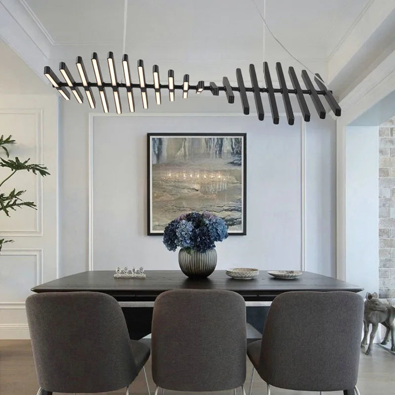 Lustre LED moderne éclairage loft nordique noir/blanc lampes suspendues salon maison déco suspension lampe restaurant Bar luminaires - vue 4 sur 10