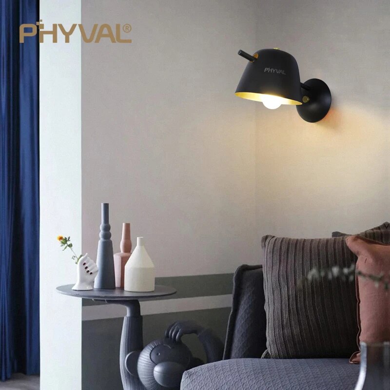 applique murale led macaron noire salon - vue 4 sur 9